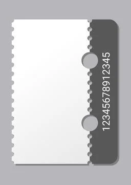 Empty ticket template. Blank concert ticket or lottery coupon. Event coupon or Stock Illustration