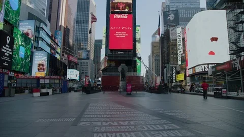 Empty Times Square Camera Tilts Stock Footage 127392426