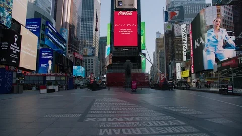 Empty Times Square Due To Social Distancing Stock Footage 127431261