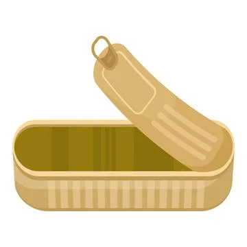 Empty tin can icon cartoon vector. Closed food Stock Illustration
