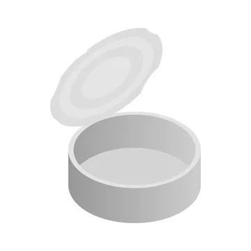 Empty tin can icon, isometric 3d style Stock Illustration