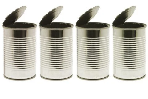 Empty tin cans Stock Photos