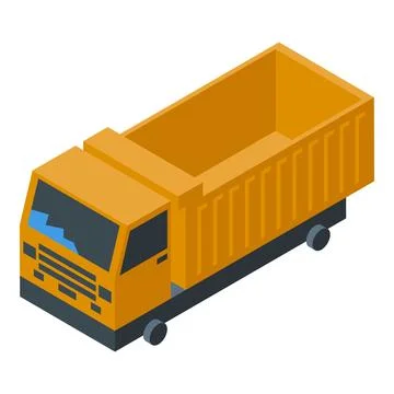 Empty tipper truck waiting for loading in isometric view Stock Illustration
