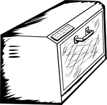Empty Toaster Oven Outline Stock Illustration