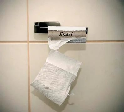 Empty toilet paper roll without paper Stock Photos