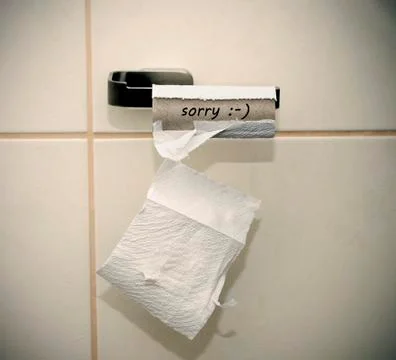 Empty toilet paper roll without paper Stock Photos