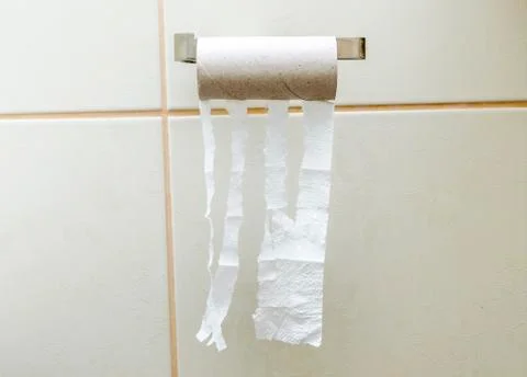 Empty toilet paper roll without paper Stock Photos