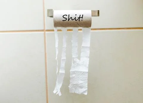 Empty toilet paper roll without paper Stock Photos