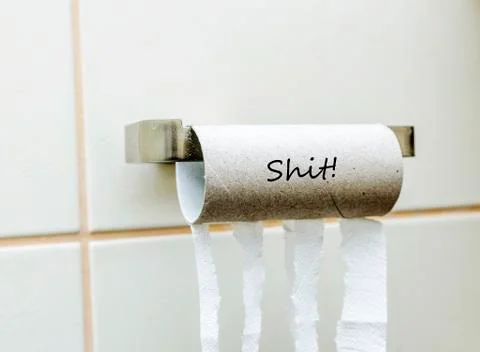 Empty toilet paper roll without paper Stock Photos