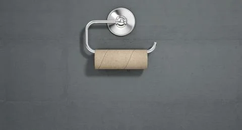 Empty Toilet Roll On Chrome Hanger 스톡 일러스트