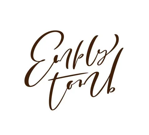 Empty tomb Easter Hand drawn Calligraphy lettering Vector text. Christ Stock Illustration