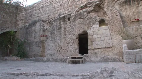 EMPTY TOMB IN JERUSALEM SLIDER SHOT Stock Footage 40013149