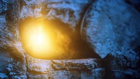 Empty tomb of Jesus - Resurrection Light Stock Photos