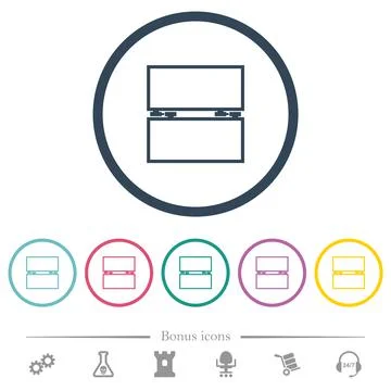 Empty toolbox flat color icons in round outlines Illustrazione stock