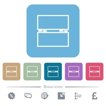 Empty toolbox flat icons on color rounded square backgrounds Illustrazione stock