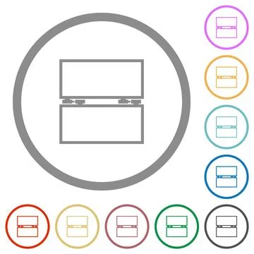 Empty toolbox flat icons with outlines Illustrazione stock