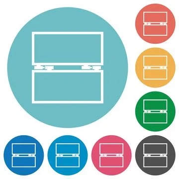 Empty toolbox flat round icons Illustrazione stock