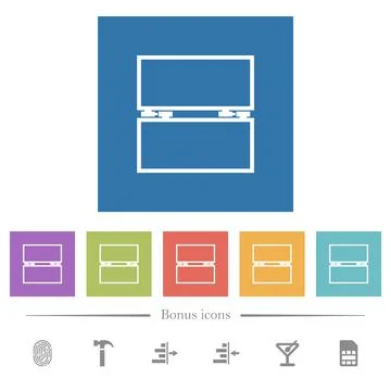 Empty toolbox flat white icons in square backgrounds Illustrazione stock