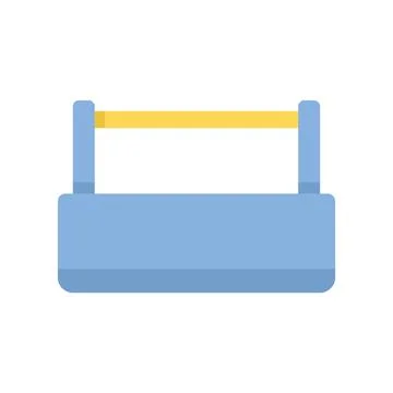 Empty toolbox with wooden handle for storing tools Illustrazione stock