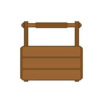 Empty toolbox. wooden tool box. vector illustration Stock Illustration