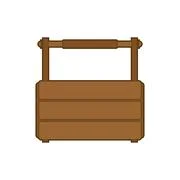Empty toolbox. wooden tool box. vector illustration: Royalty Free