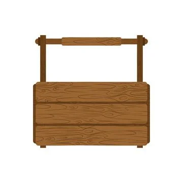 Empty toolbox. wooden tool box. vector illustration Stock Illustration