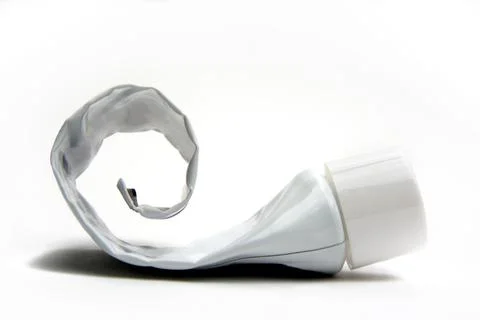 Empty toothpaste tube isolated on a white background Stock Photos