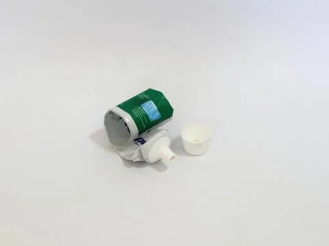 Empty toothpaste tube Foto stock