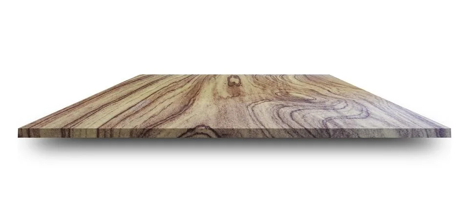 Empty top of wooden table or counter isolated on white background. For produc Stock Illustration