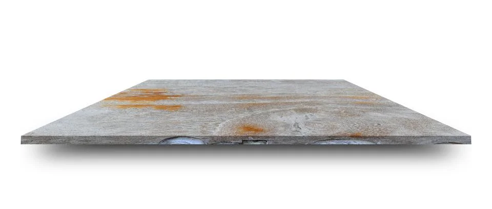 Empty top of wooden table or counter isolated on white background. For produc Stock Illustration