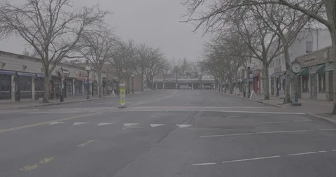 Empty Town Center During the Coronavirus Pandemic Video stock 128336363