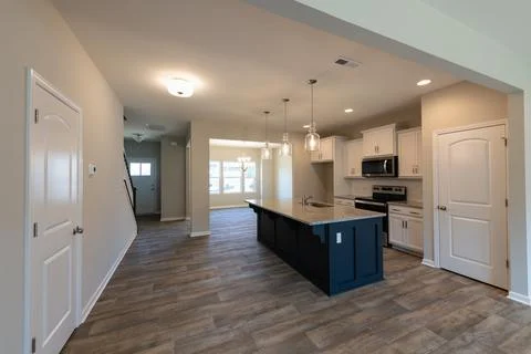 Empty Townhome Floor with Kitchen Stock Photos