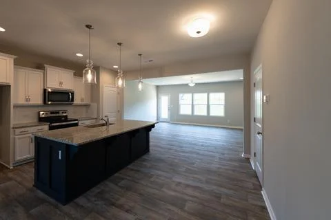 Empty Townhome Floor with Kitchen Stock Photos