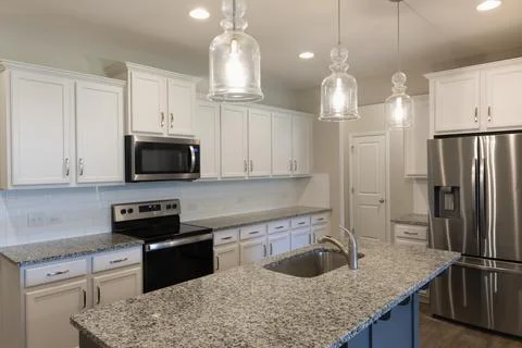 Empty Townhome Floor with Kitchen. Foto stock