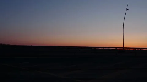 Empty track at sunset, in the evening Stock Footage 152061301