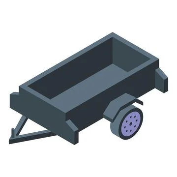 Empty trailer for cargo transportation standing on white background Illustrazione stock