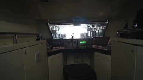 The Empty train cabin of driver of self drive Light Rail Transit LRT Jabode.. Stock Footage 255019957