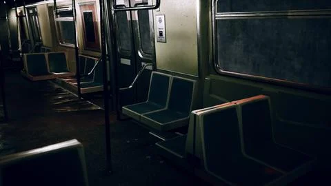 An empty train car in the metro underground Stock Illustration