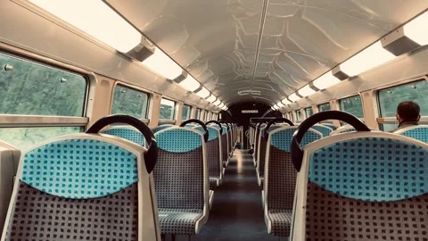 Empty train due to covid19 coronavirus pandemic Stock Footage 150401341