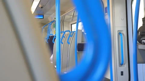 Empty train during pandemic time in 4k slow motion 60fps 動画素材 149001911
