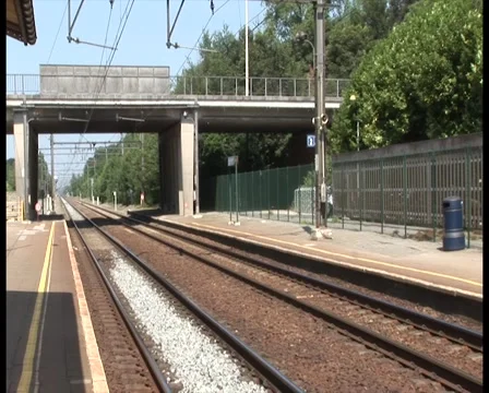 Empty train rails Stock Footage 1063555