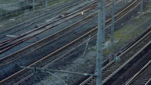 Empty train railways 스톡 동영상 278374109