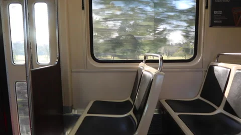 EMPTY TRAIN SEATS DAY Stock Footage 186718288