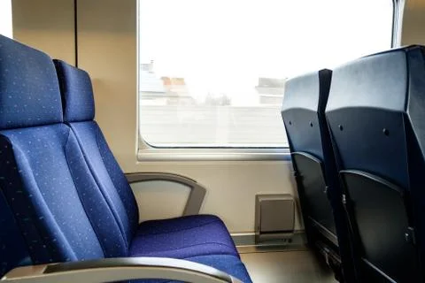 Empty train seats Stock Photos