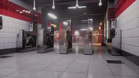Empty train station during the covid-19 pandemic Stock Illustration
