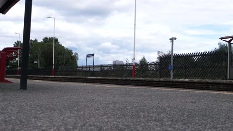 Empty train station in England Stock Footage 162329734