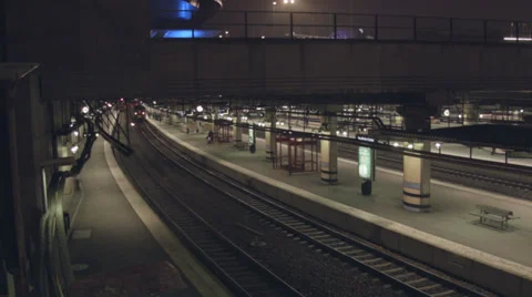 Empty train station Stock Footage 33995236