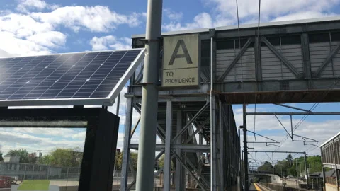 Empty train station in MA during pandemic 스톡 동영상 130513449