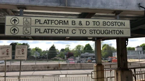 Empty train station in MA during pandemic 스톡 동영상 130514462