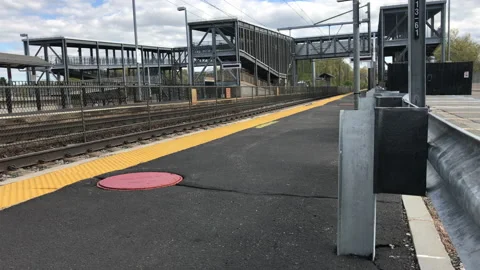 Empty train station in MA during Pandemic 스톡 동영상 130514564